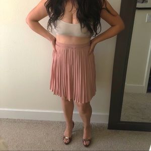 Lauren Conrad Blush Nude Pleated Chic Skirt